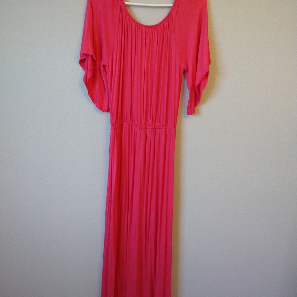 22nd By Binee Size Medium Long Pink Dress with Crochet Back, EUC. 3 for $10